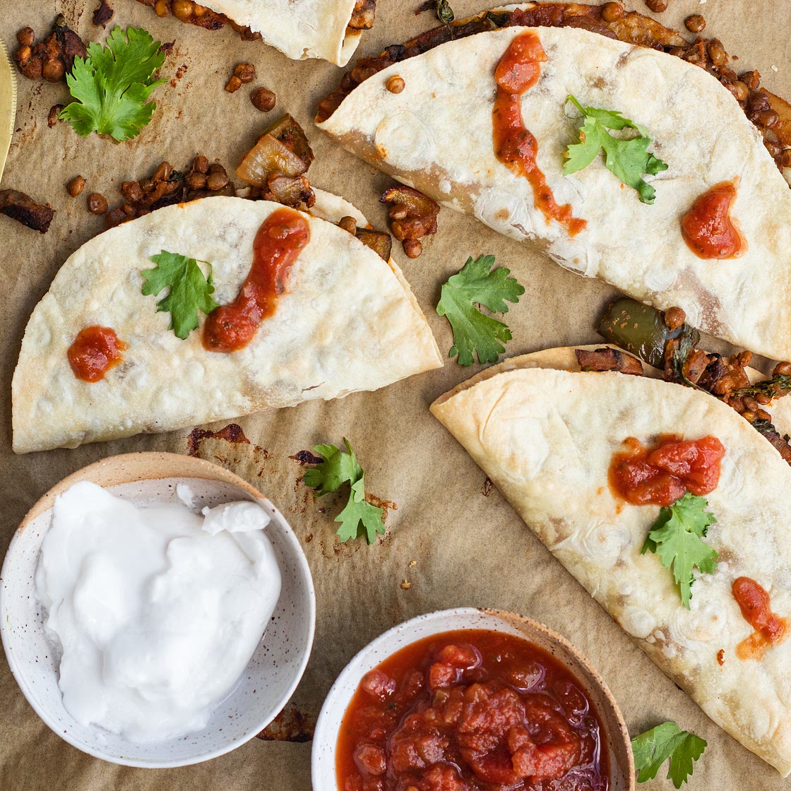 Crispy Baked Mushroom Lentil Tacos (vegan)