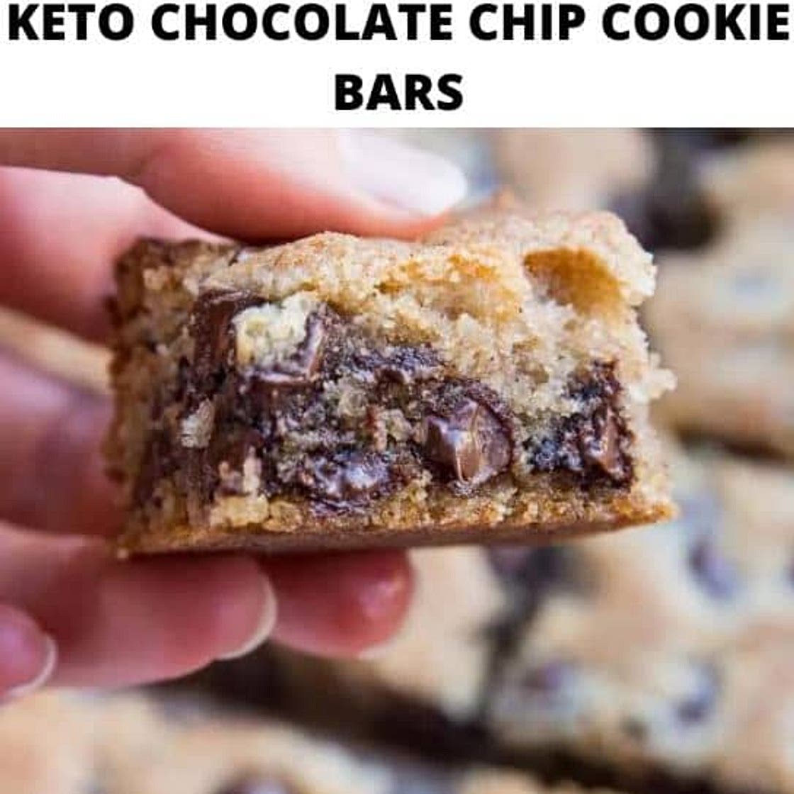 KETO CHOCOLATE CHIP COOKIE BARS - Kizios Recipes