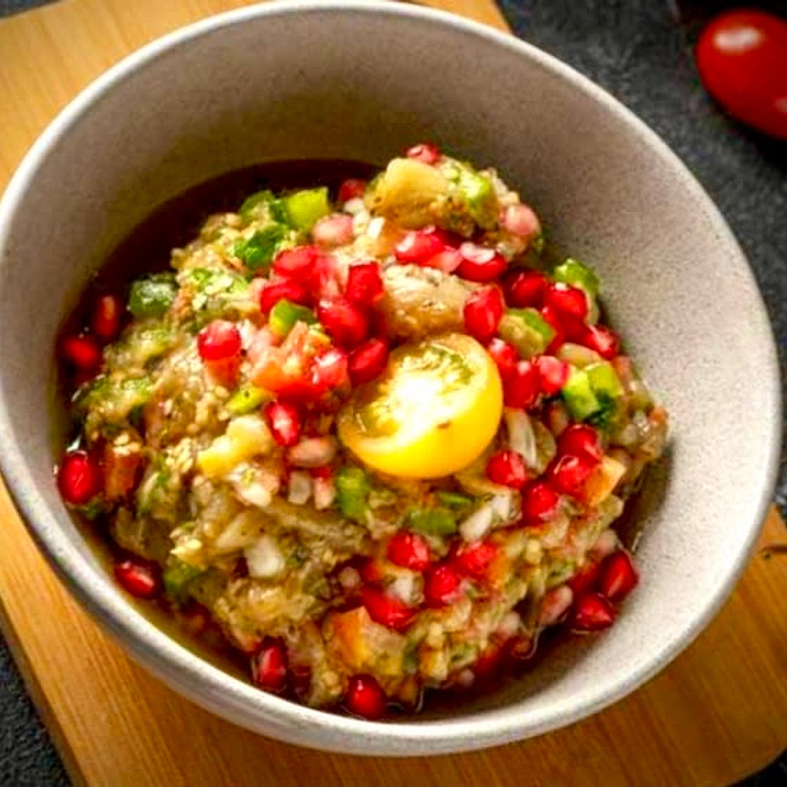 Baba Ghannouj or Eggplant Raheb Salad
