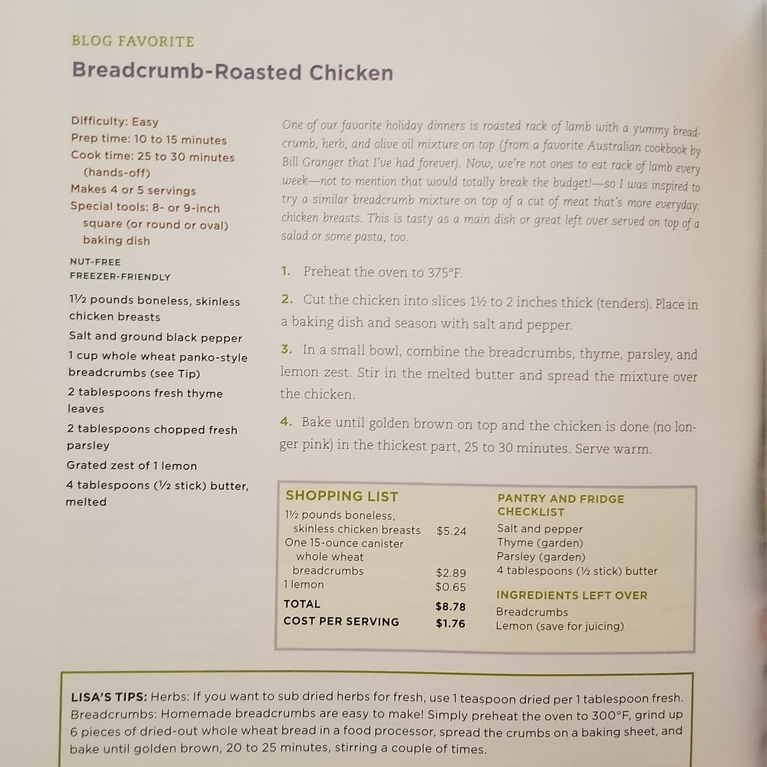 Breadcrumb-Roasted Chicken
