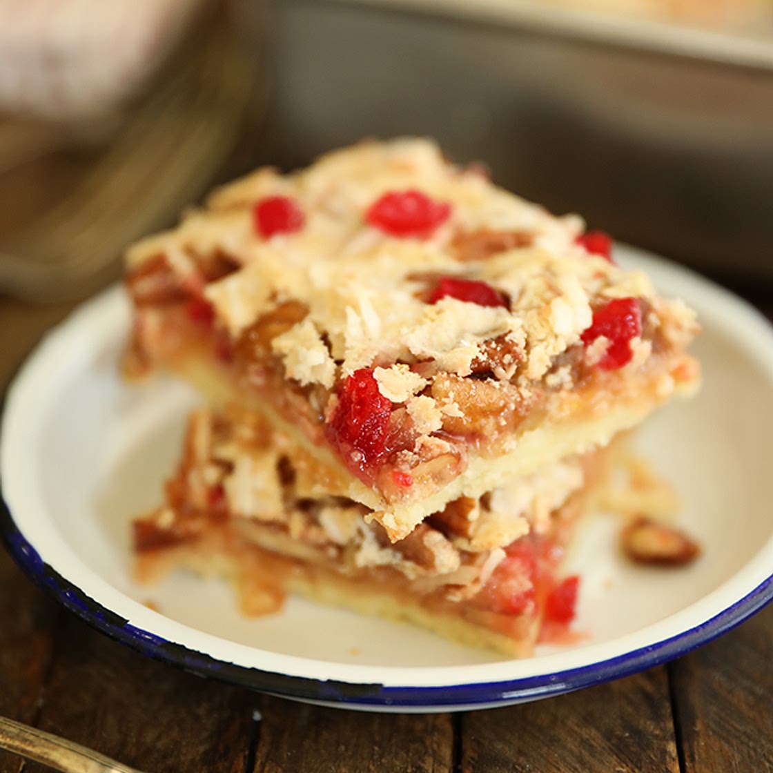 Cherry Coconut Pecan Bars