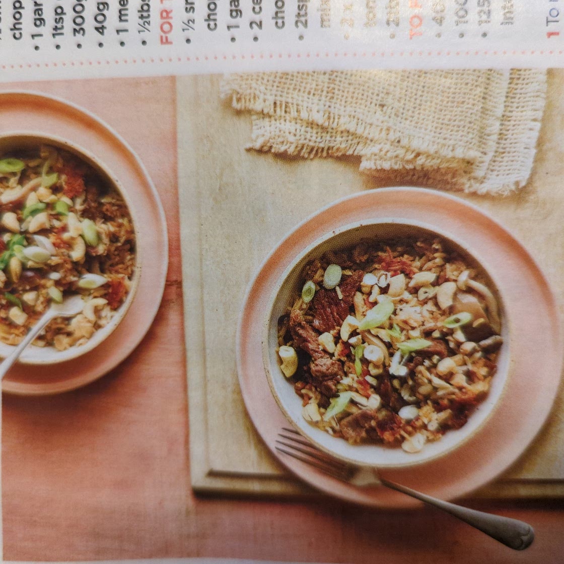 Beef and Mushroom Crispy Rice Pot