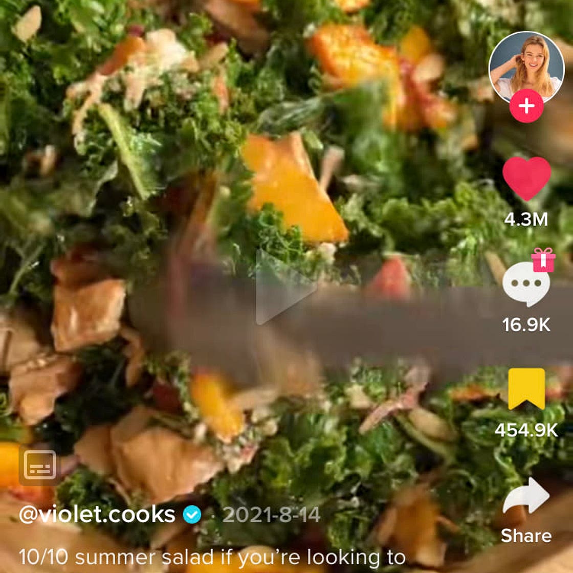 Warm Kale Chicken Salad