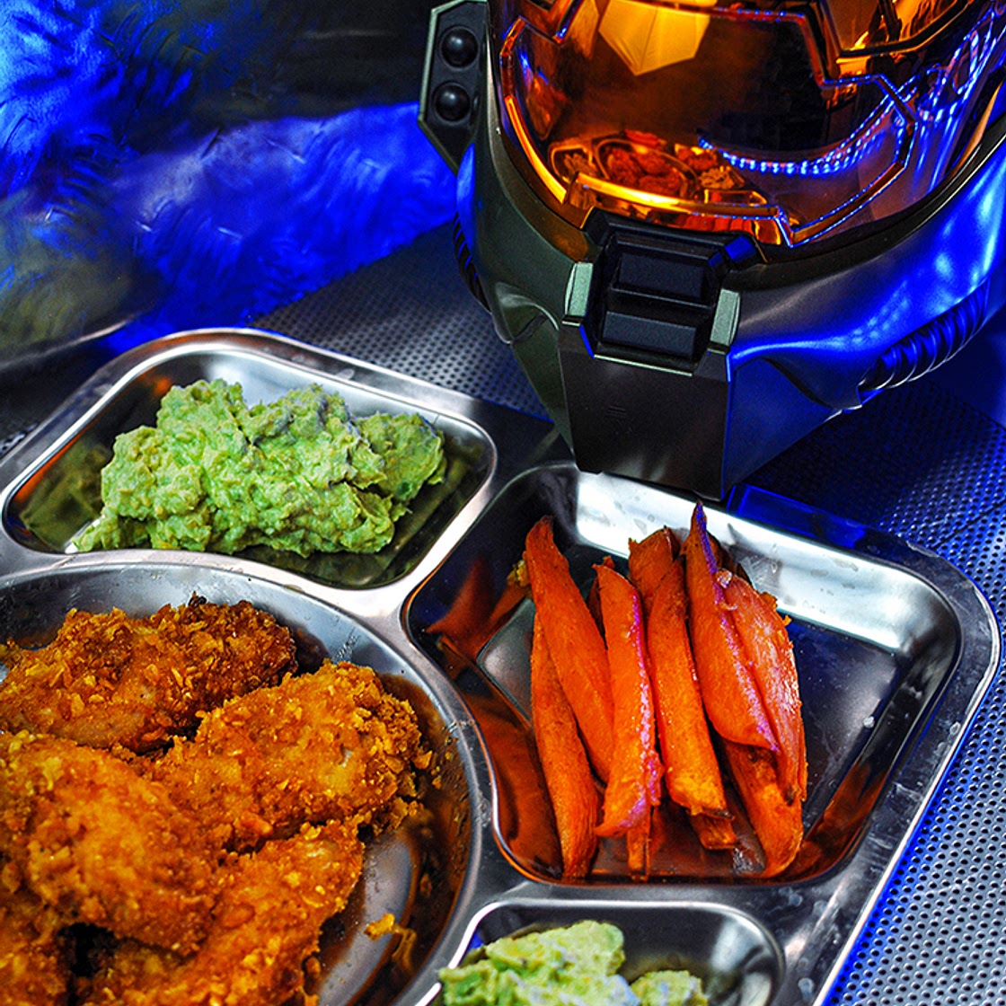 Turkey Stripsky with Avokado dip and fries from Halo series (air-fryer/baked)