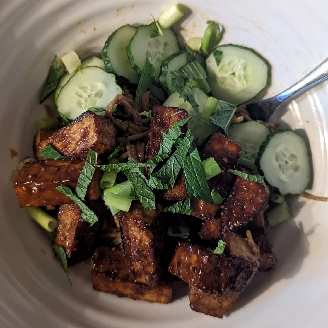 takeout-style sesame noodles with cucumber