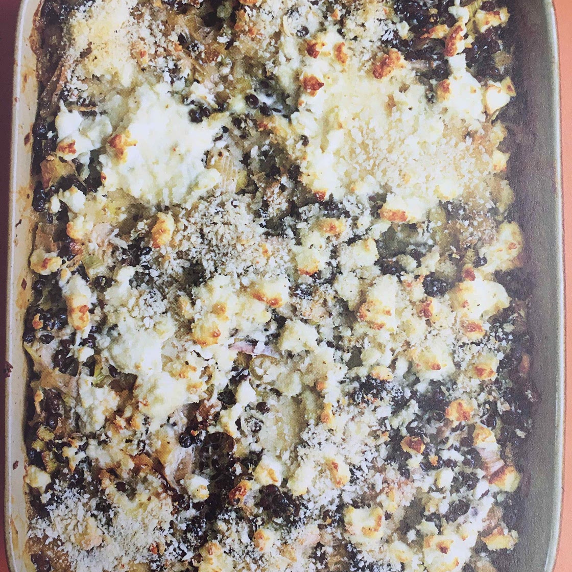 Leek & puy lentil gratin with feta