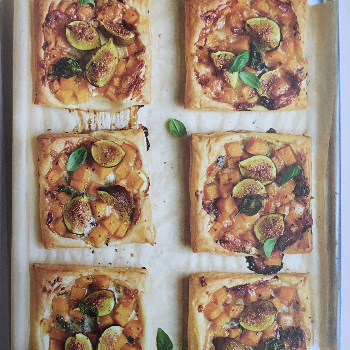 Squash, blue cheese & fig tarts