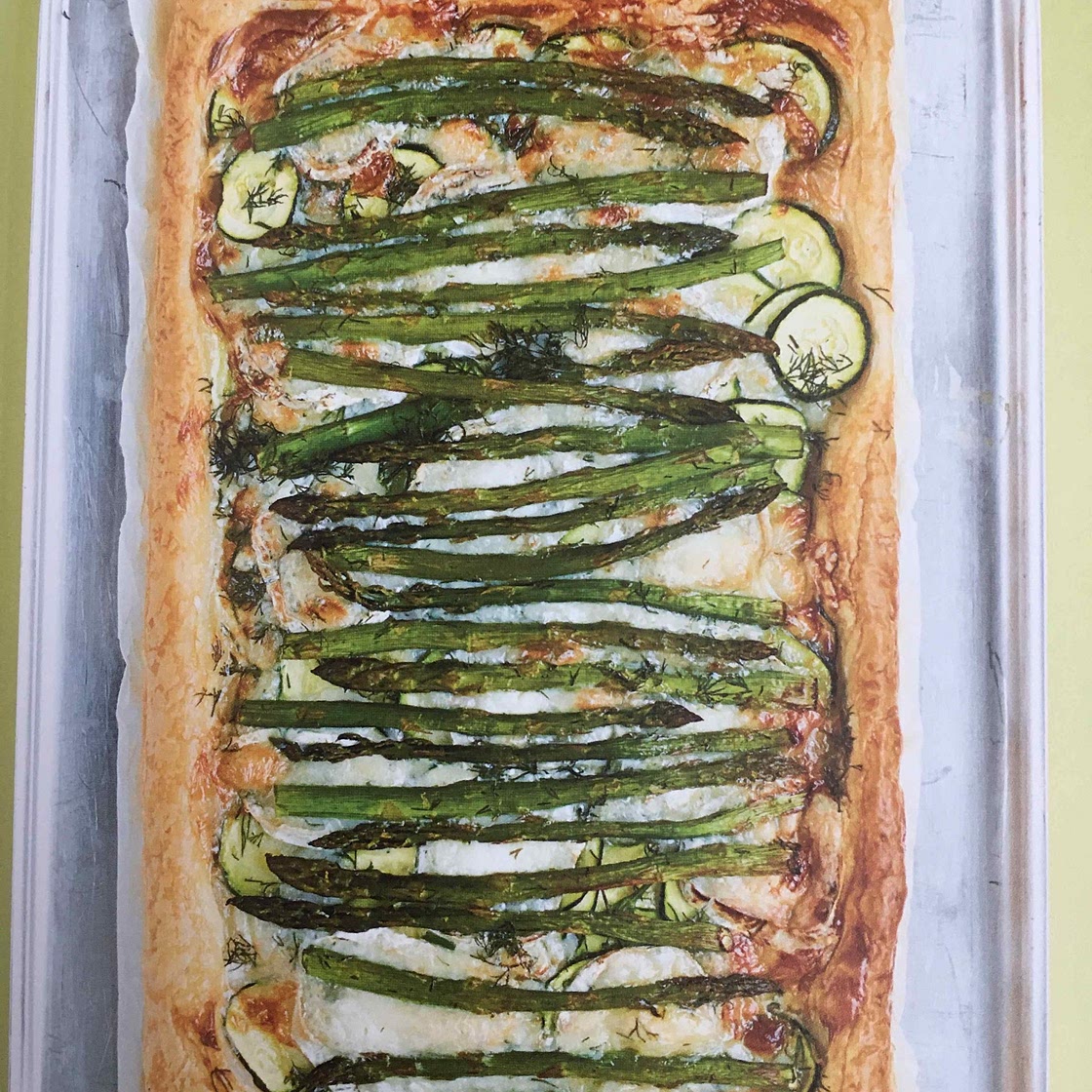 Courgette, asparagus & goats cheese tart