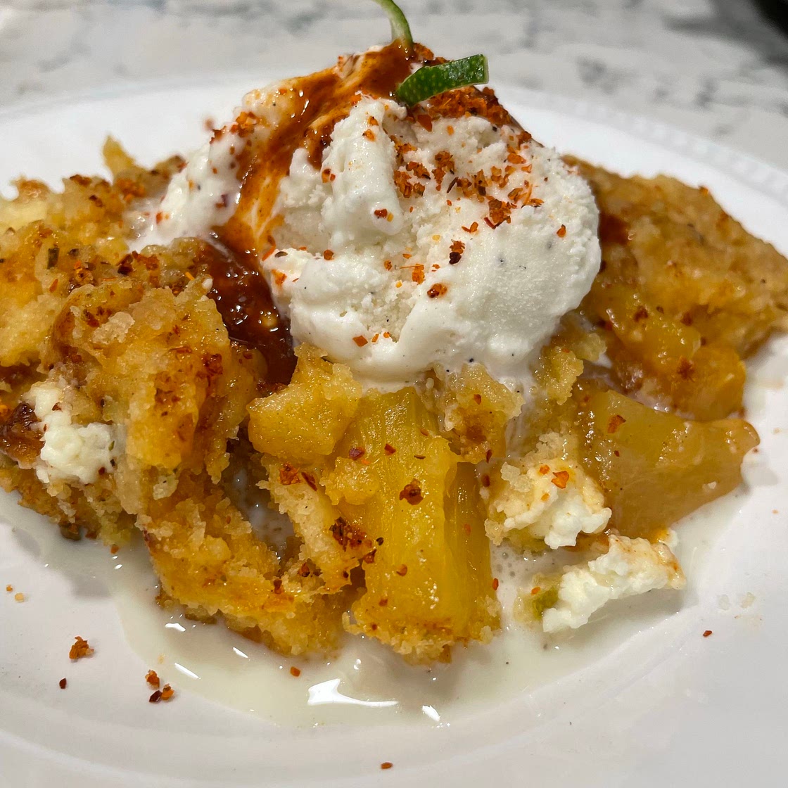 Tropical Tajin Crockpot Cobbler 