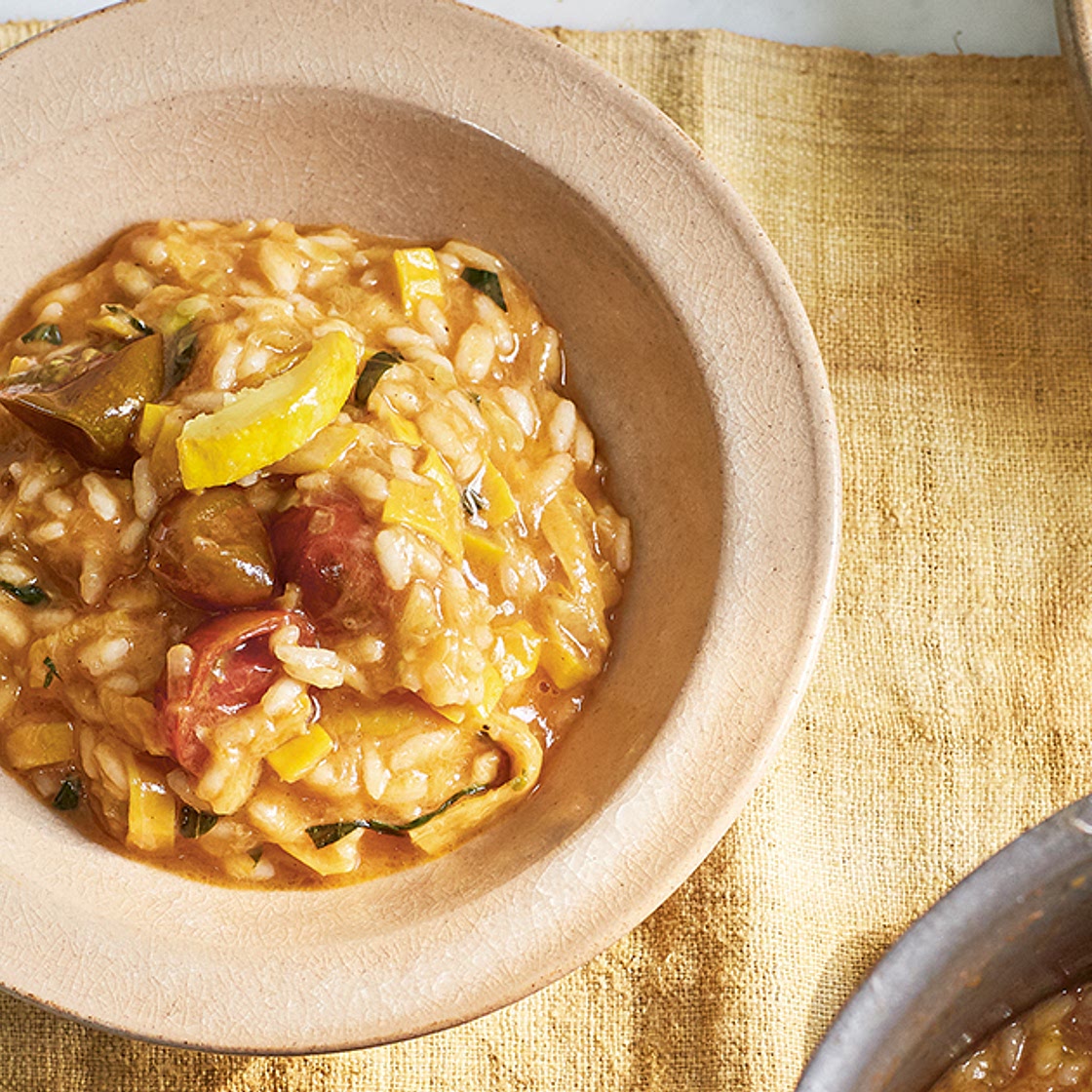 Tomato and Yellow Zucchini Risotto
