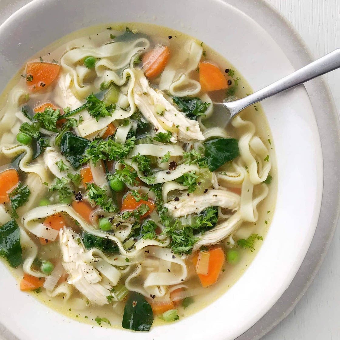 Homestyle Chicken Veggie Noodle Soup