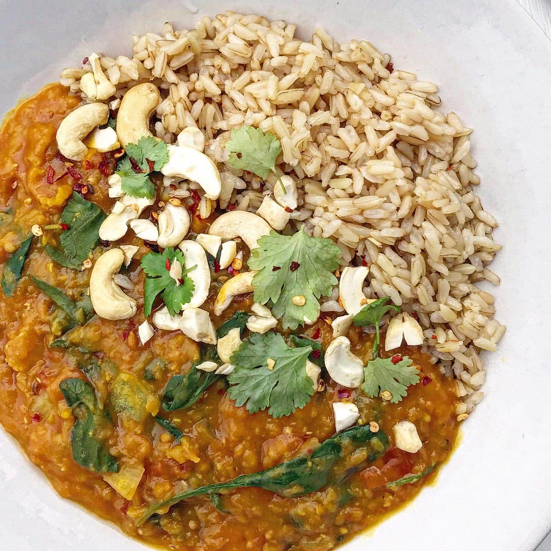Red Lentil and Spinach Dahl