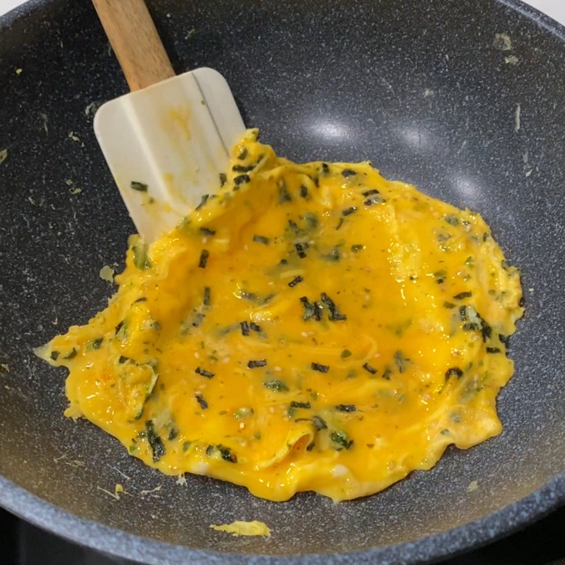 Cheesy Furikake Scrambled Eggs
