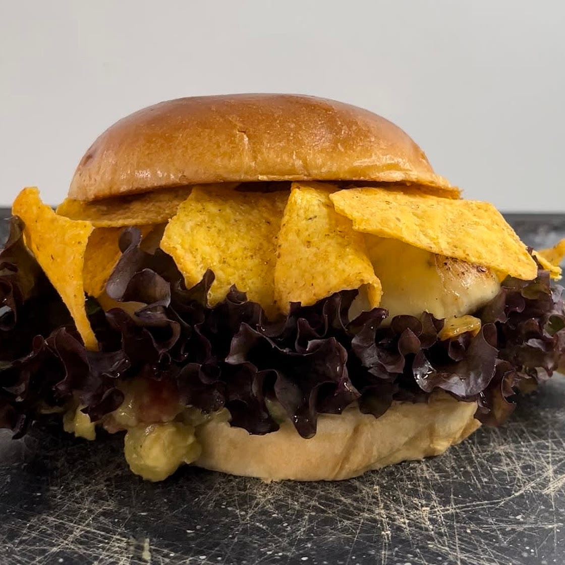 Avocado chicken burger