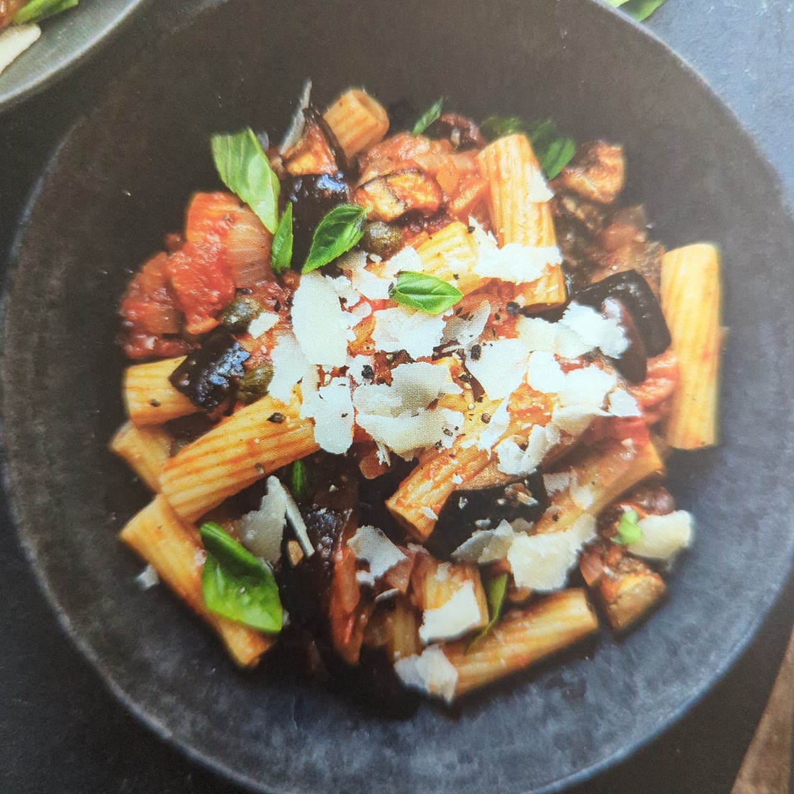 Roasted aubergine pasta
