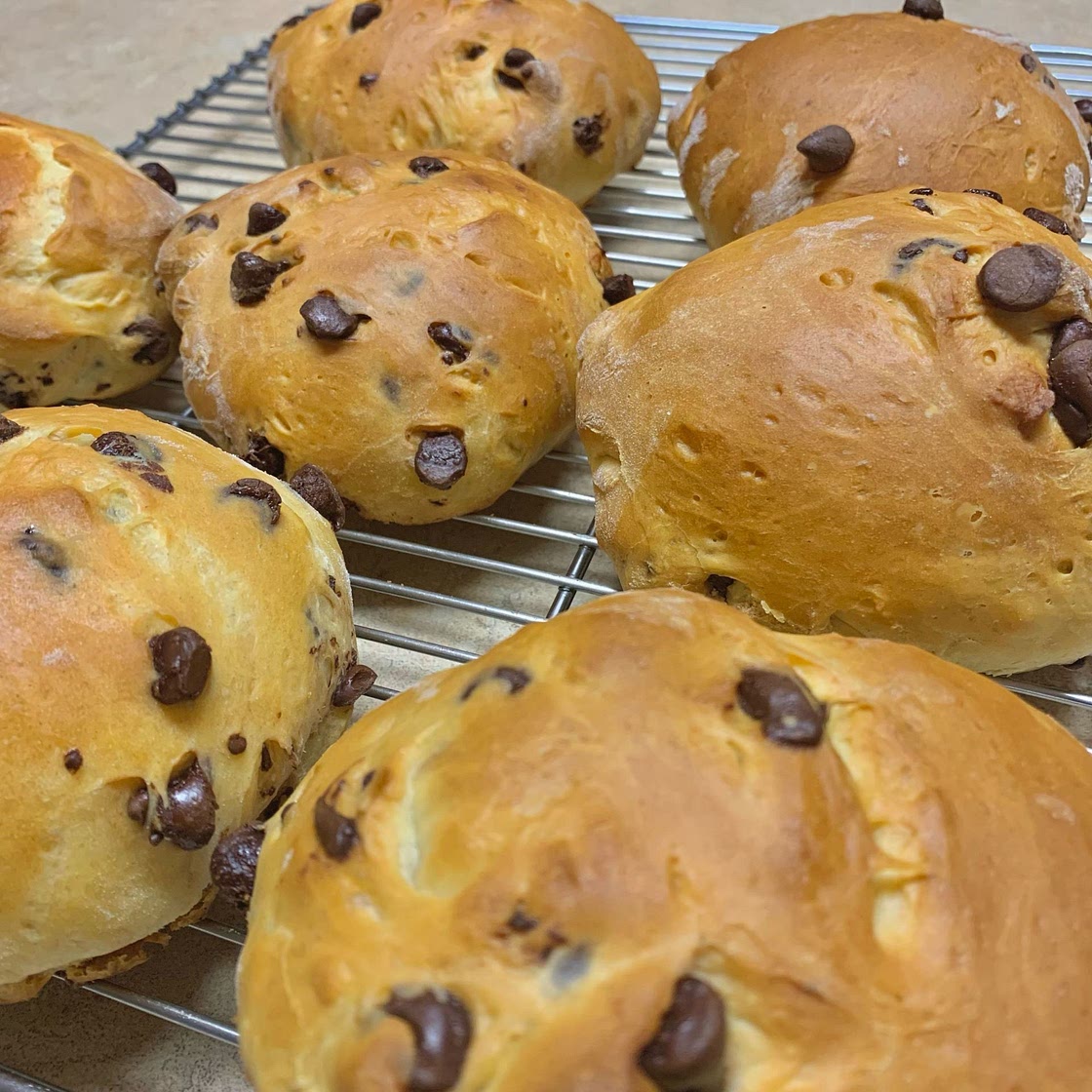Chocolate Chip Brioche Rolls
