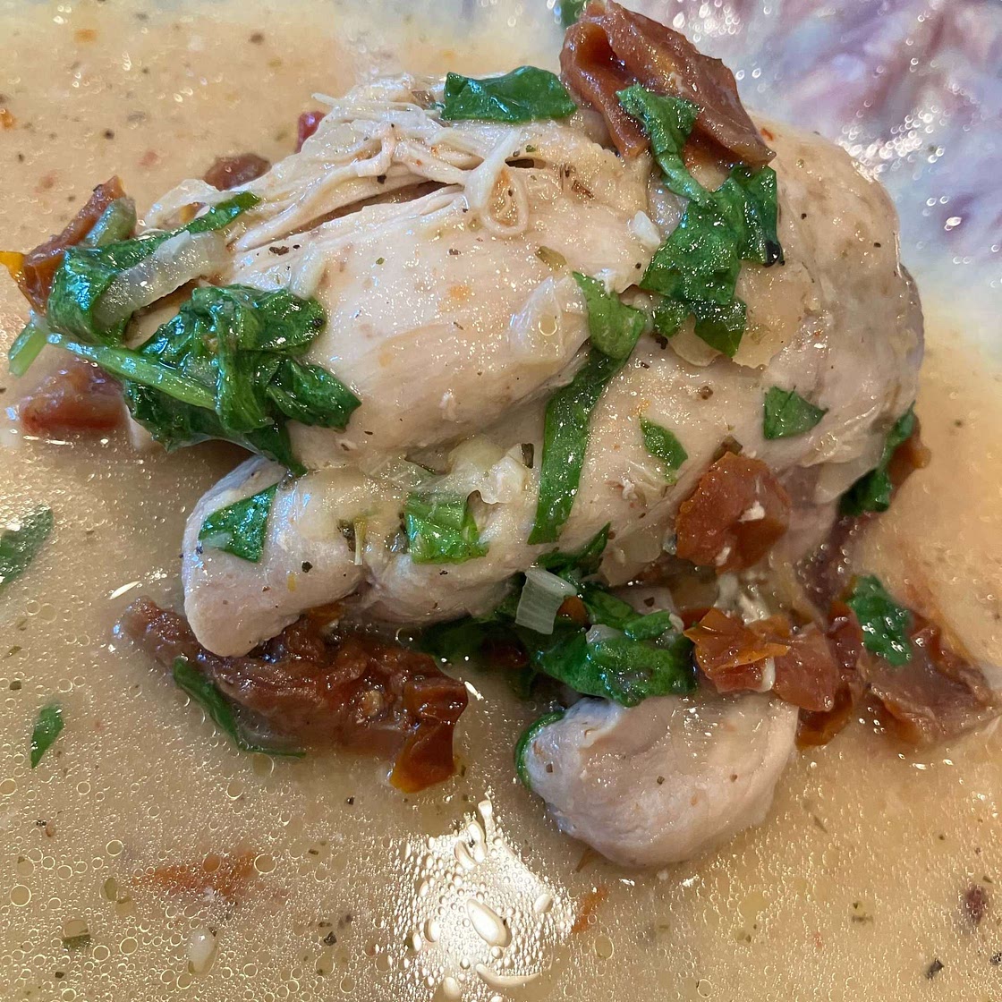 Tuscan Slow Cooker Chicken Thighs