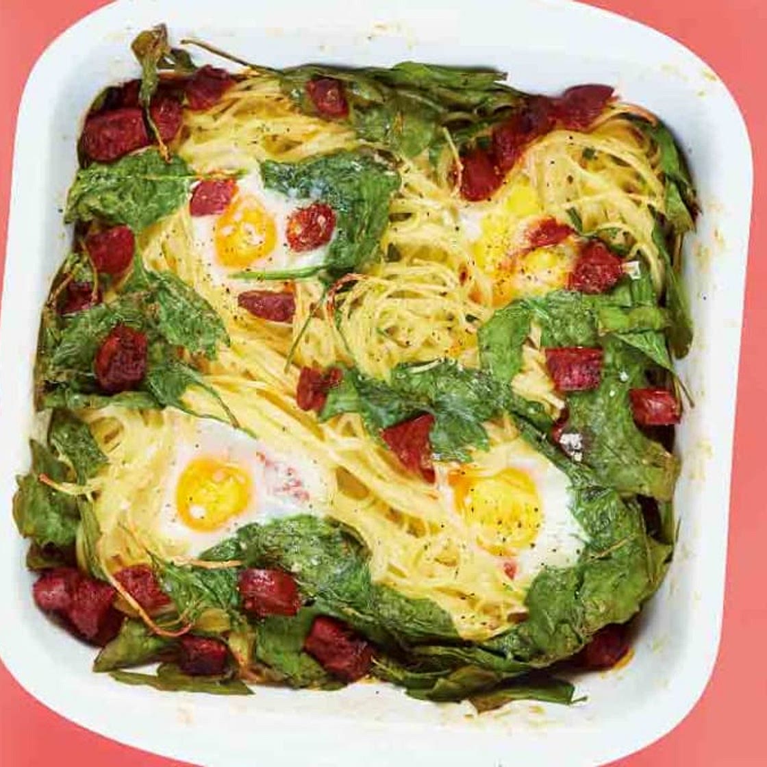 Baked Egg Pasta Florentine
