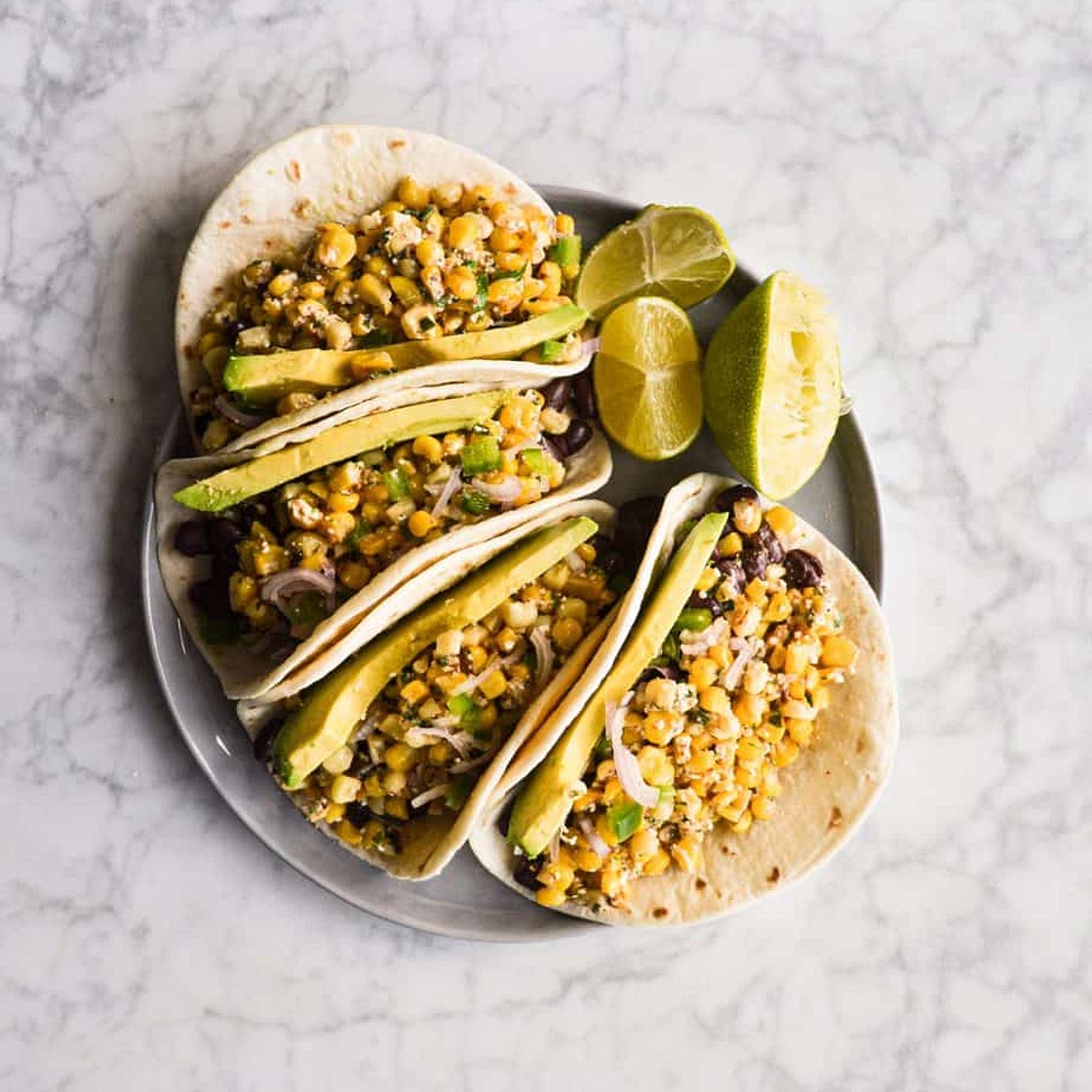 Mexican Street Corn and Black Bean Tacos