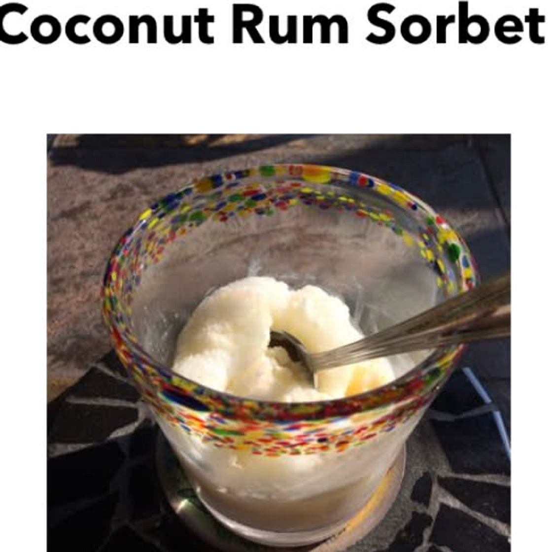 Coconut Rum Sorbet-No Churn