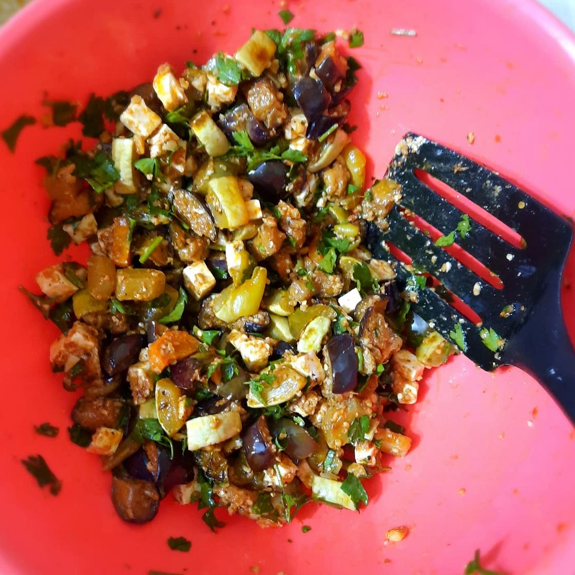 Recipe: Roasted Eggplant Salad with Smoked Almonds & Goat Cheese