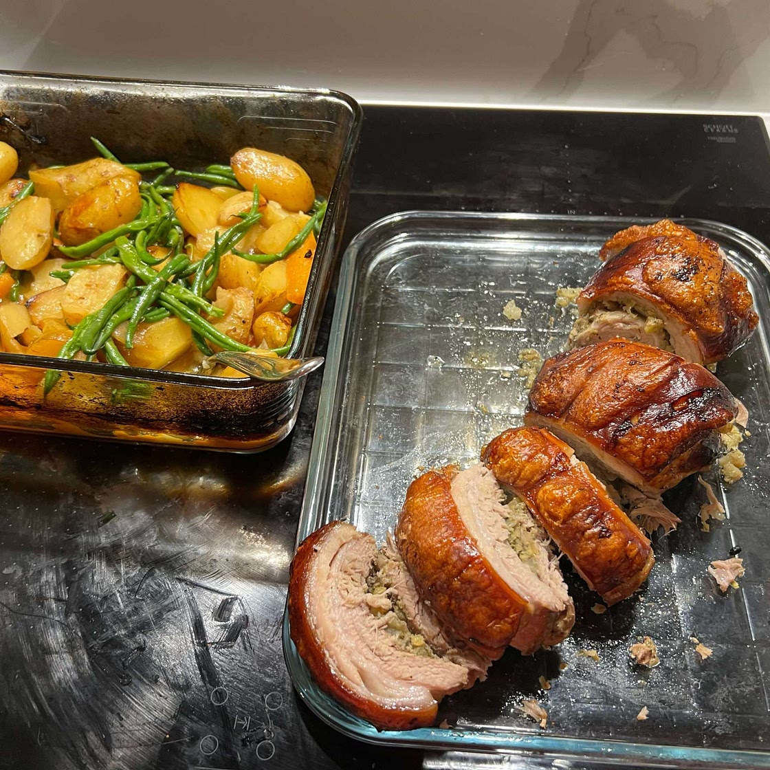 Roast pork belly