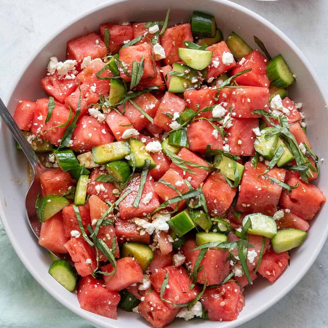 Watermelon Cucumber Salad
