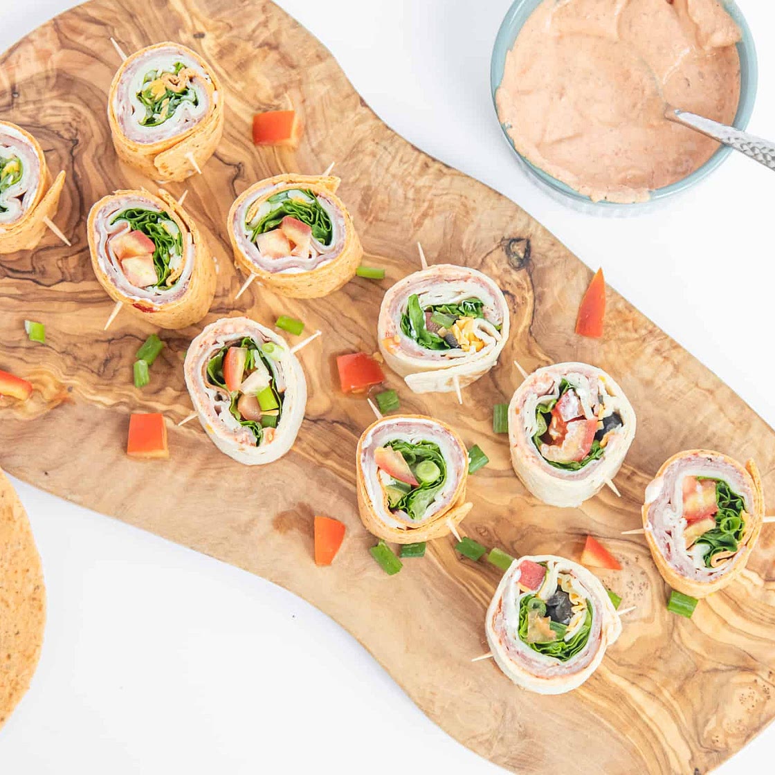 Chipotle Turkey and Ham Picnic Roll-Ups