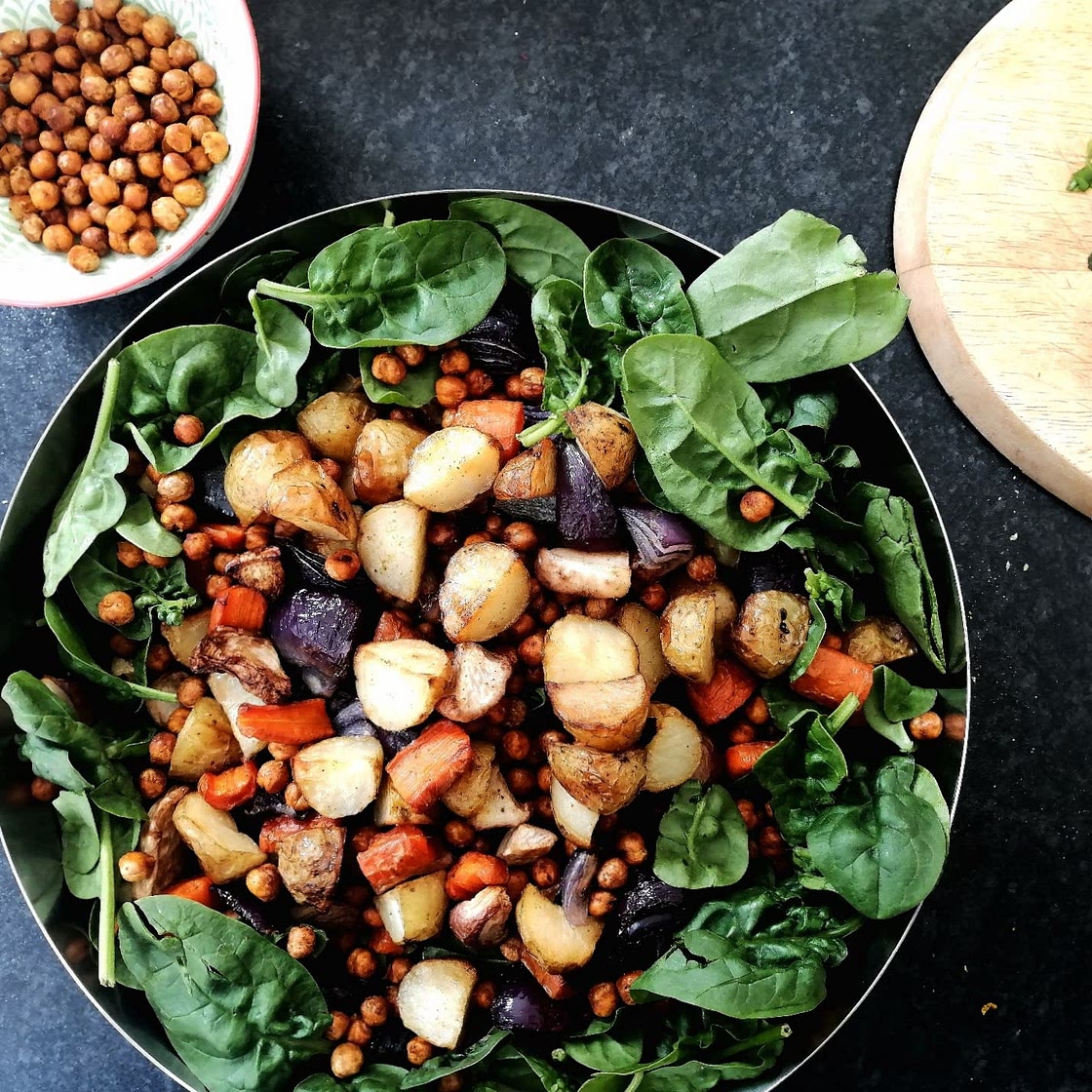 Roasted Vegetable Salad with Crispy Chickpeas