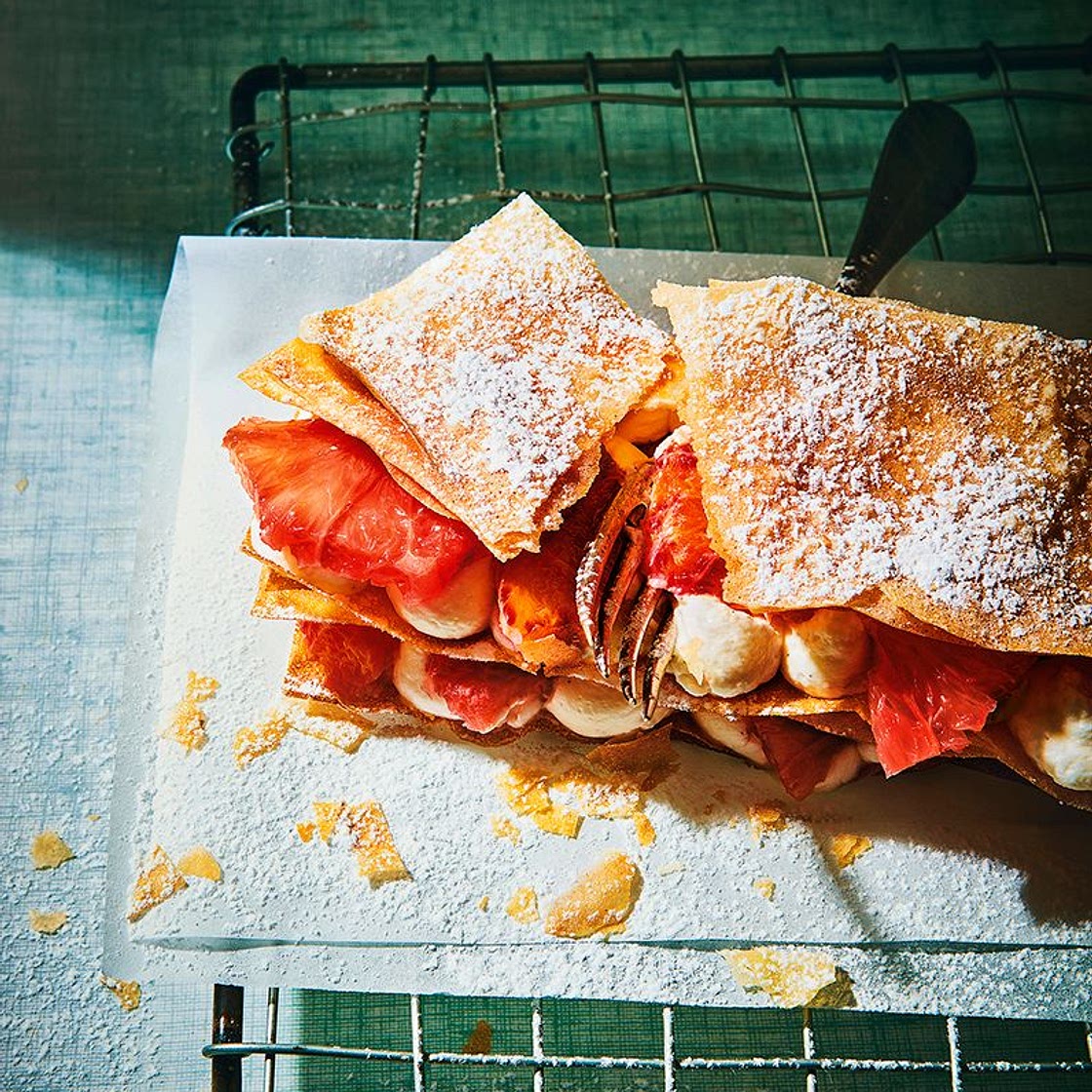 Millefeuille de brick aux agrumes