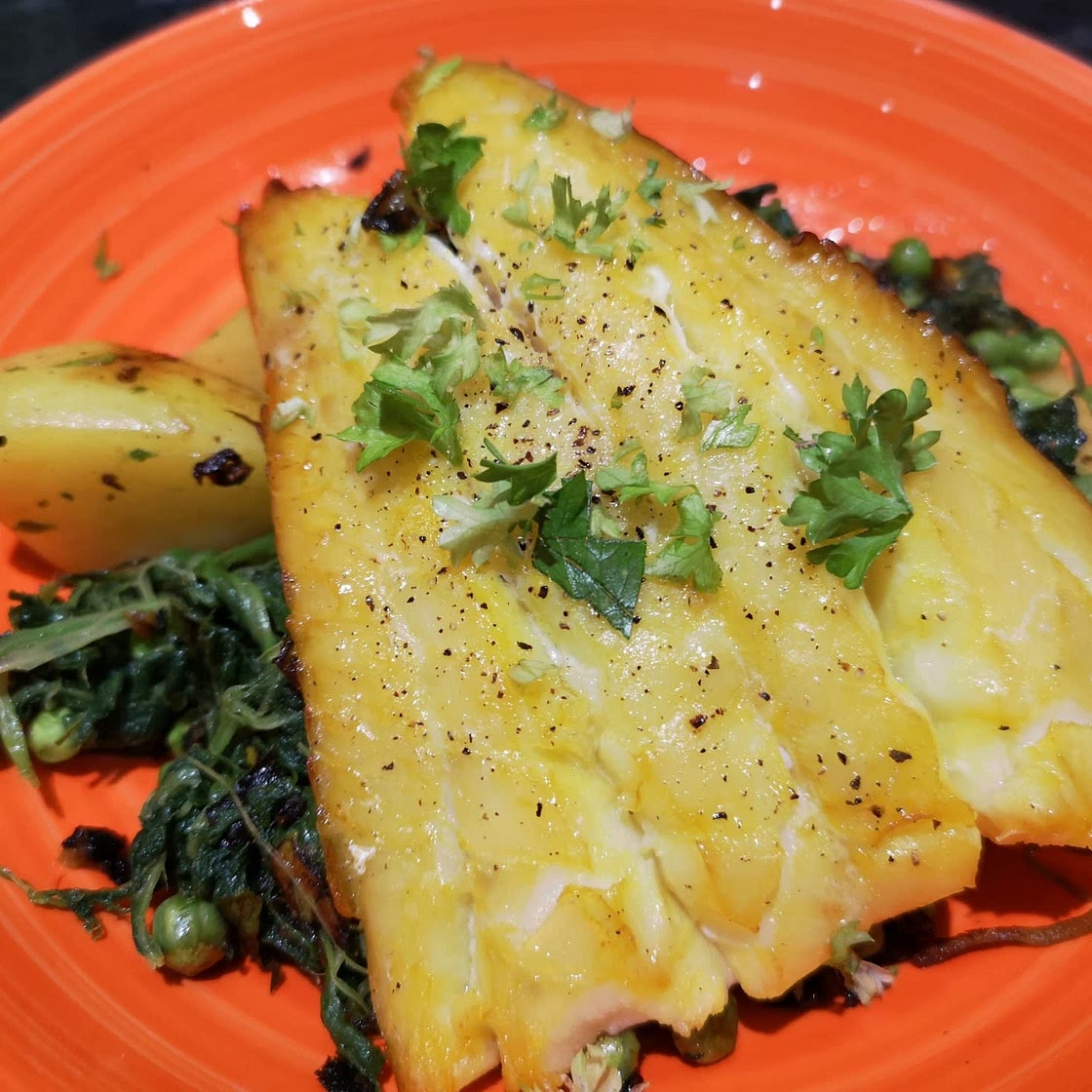 Grilled Smoked Haddock with Spiced Potatoes Recipe