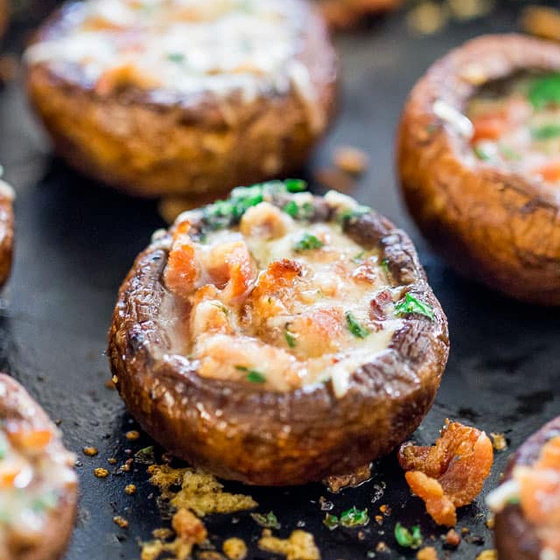 Bacon and Parmesan Stuffed Mushrooms
