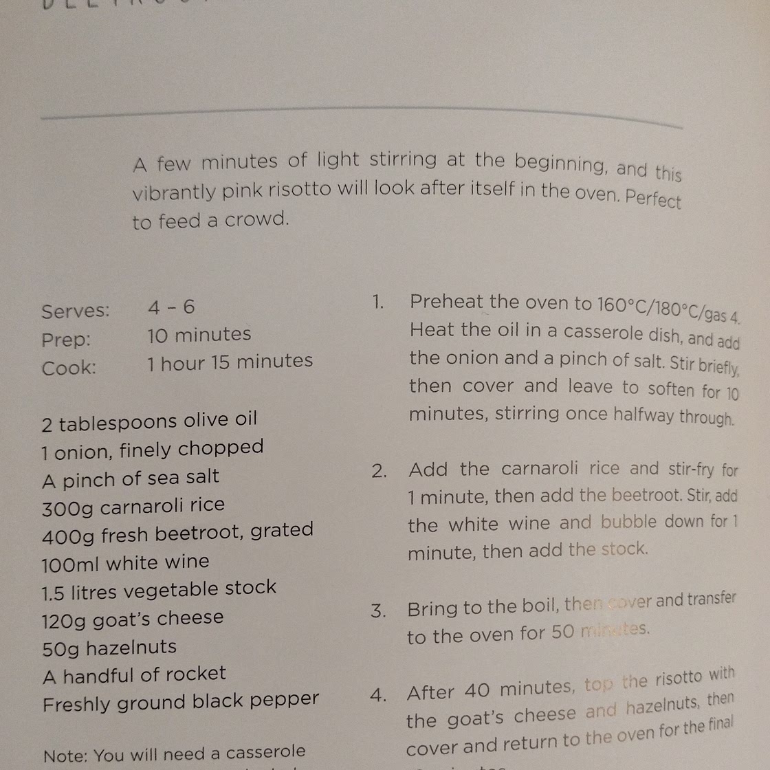 Oven-cooked beetroot risotto.