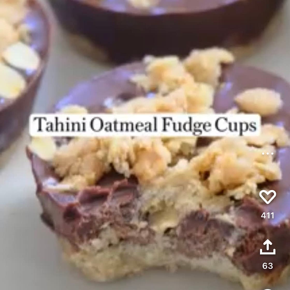 Tahini Oatmeal Fudge Cups