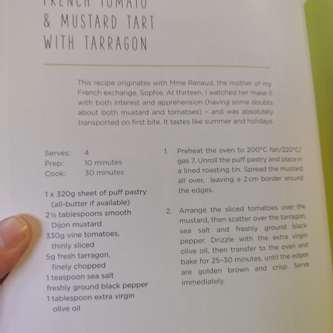French tomato & mustard tart with tarragon.