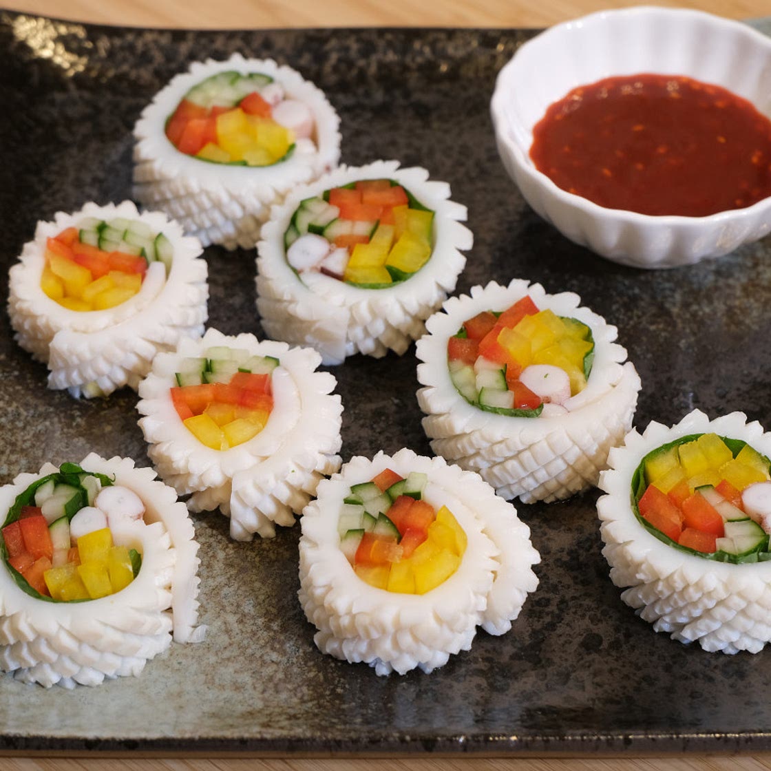 오징어야채말이 만들기