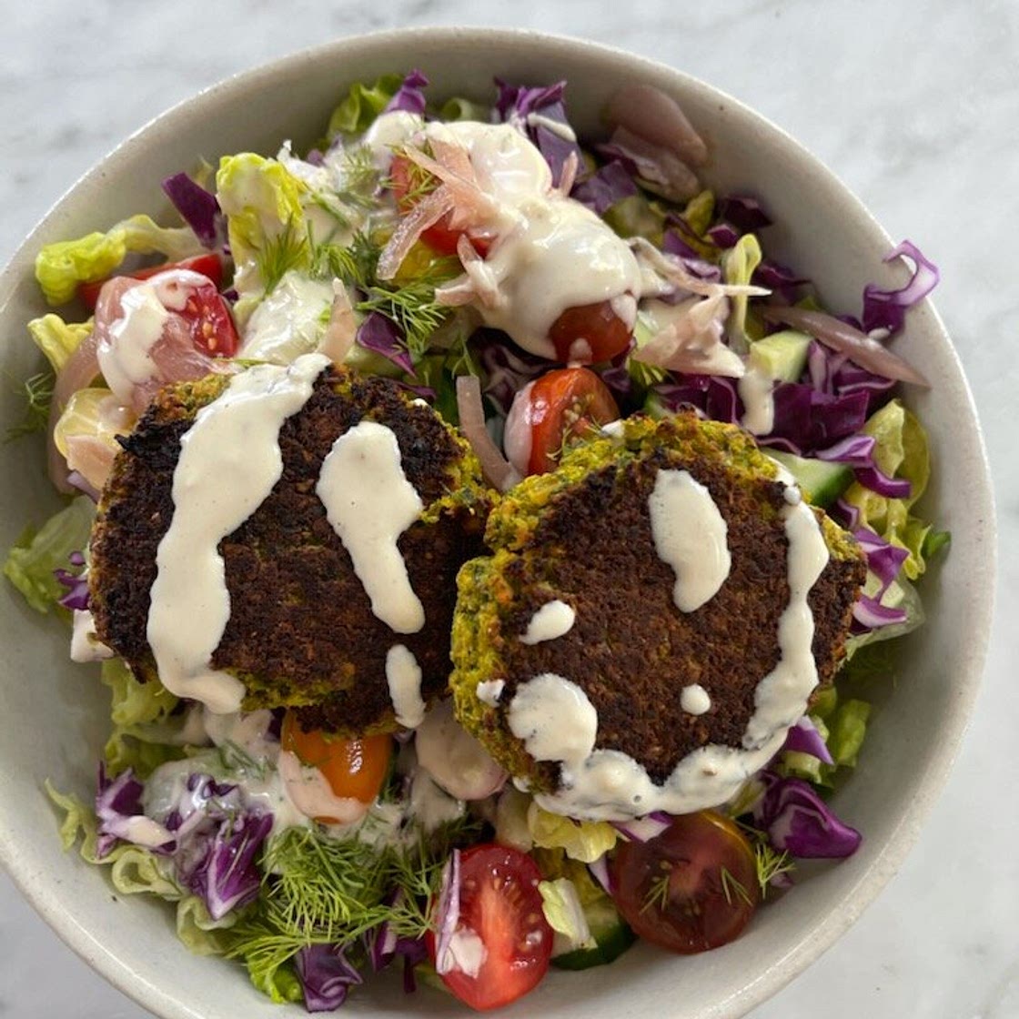 Crispy Oven-Baked Falafel Salad Plate — NuCook