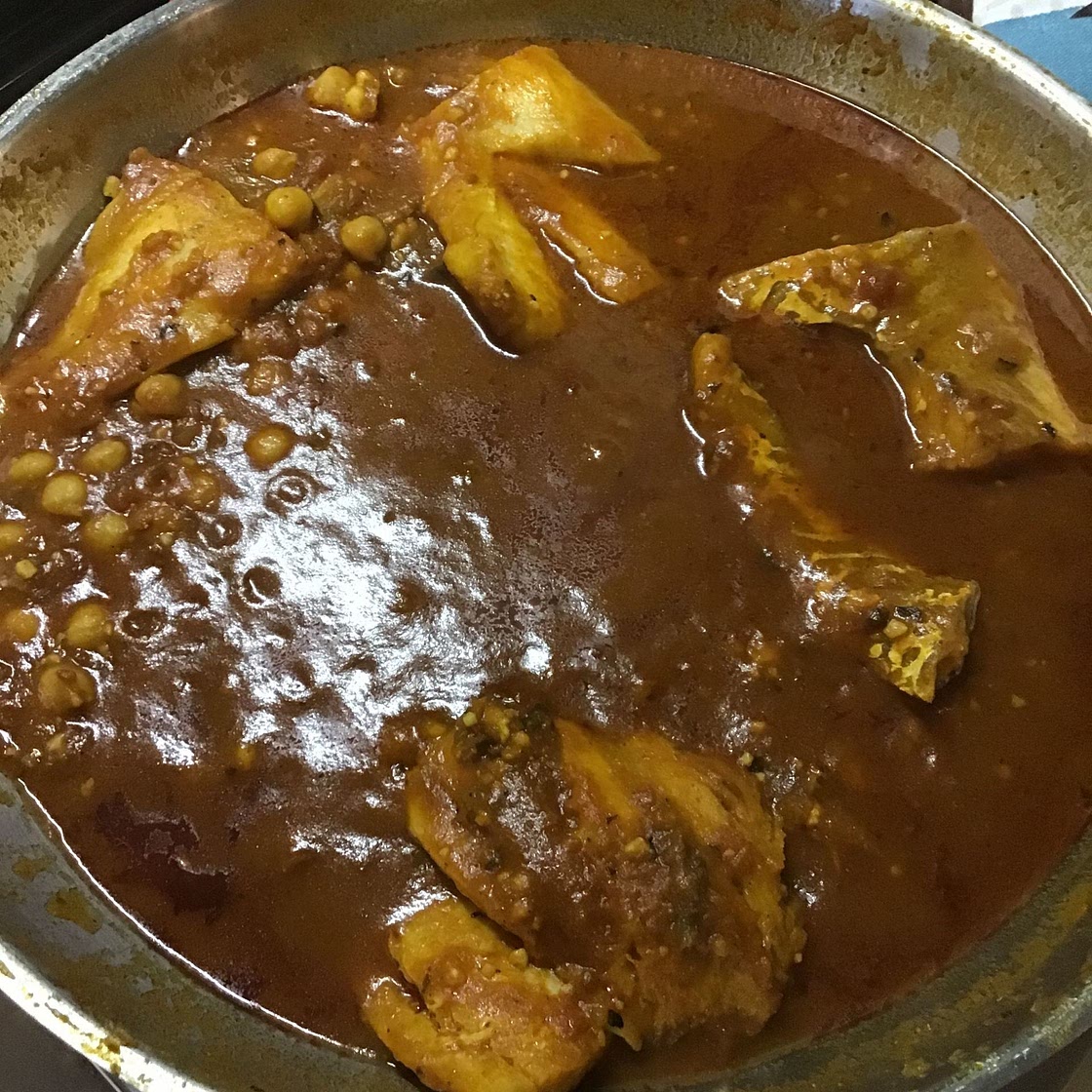 Curried cod