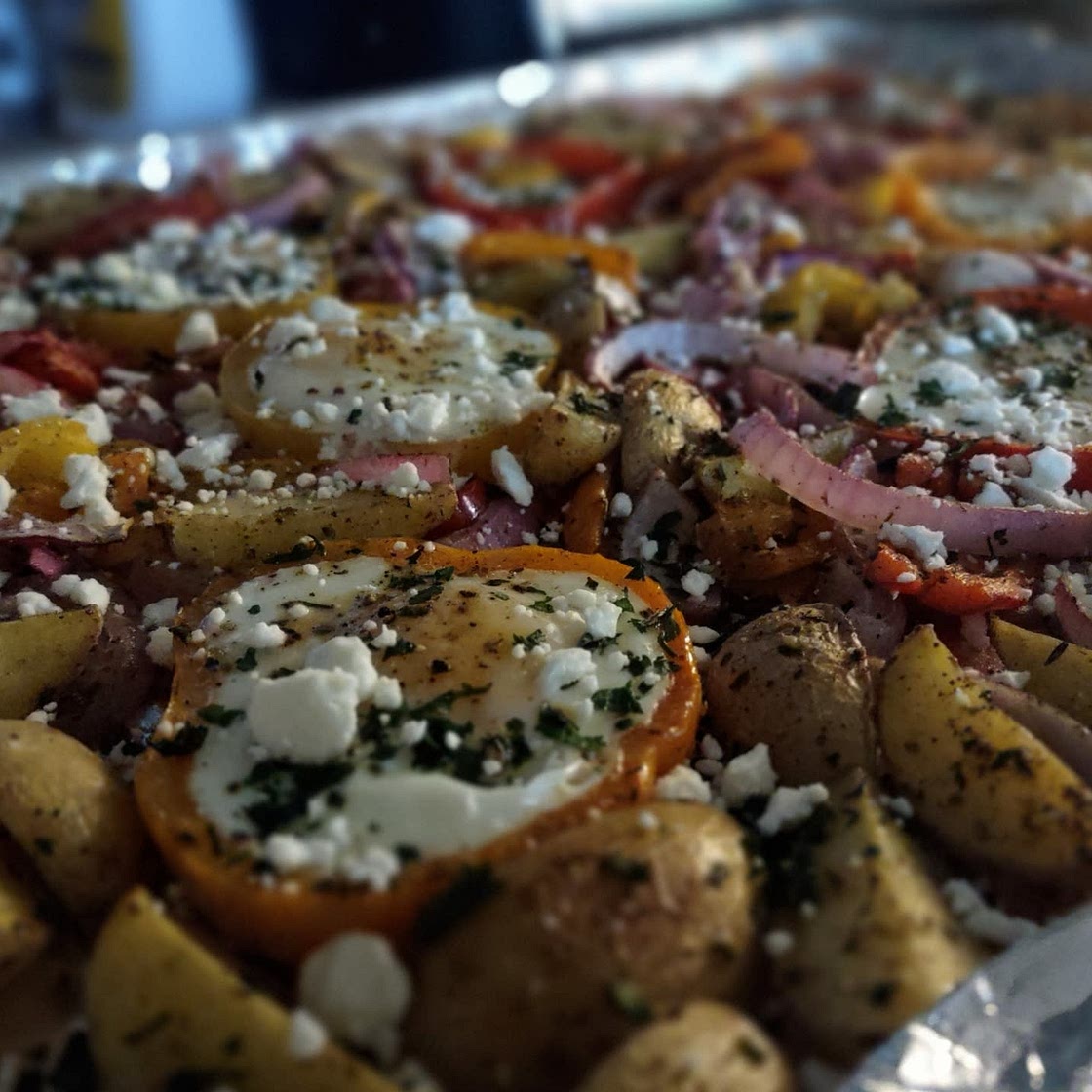 Za'atar Sheet Pan Vegetables and Eggs