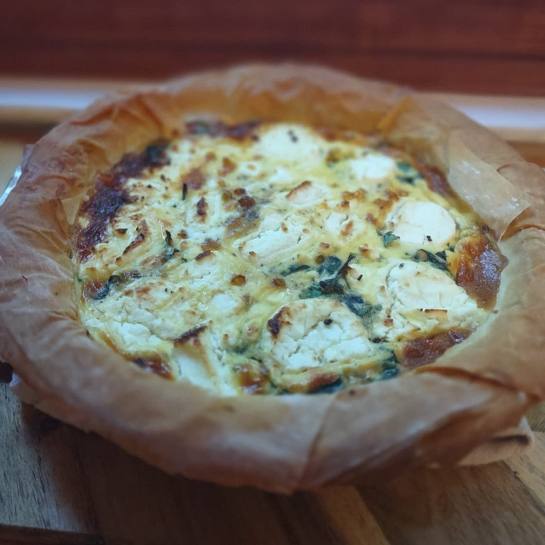 Arugula-Goat Cheese Phyllo Pie