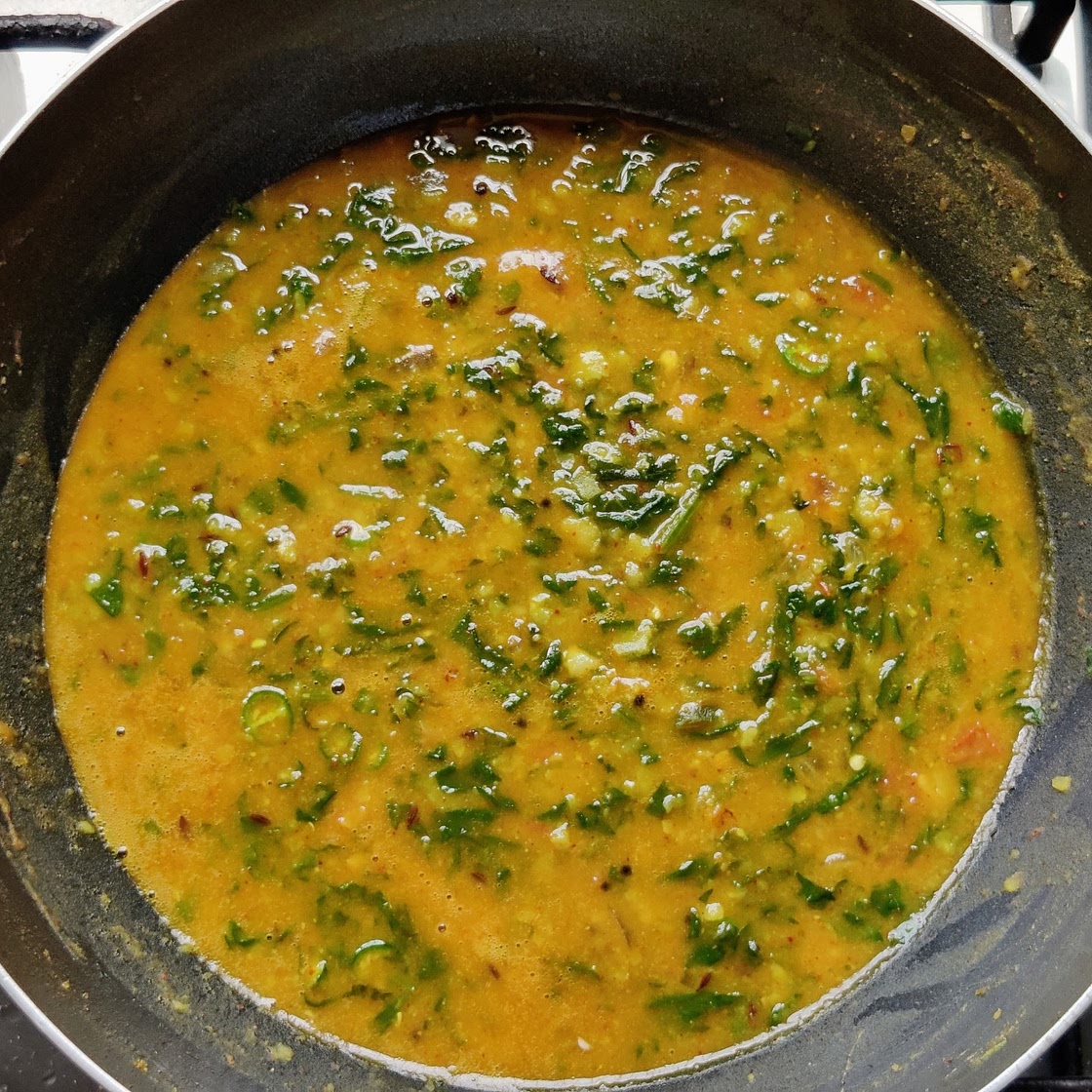 Dal Palak (spinach lentils)