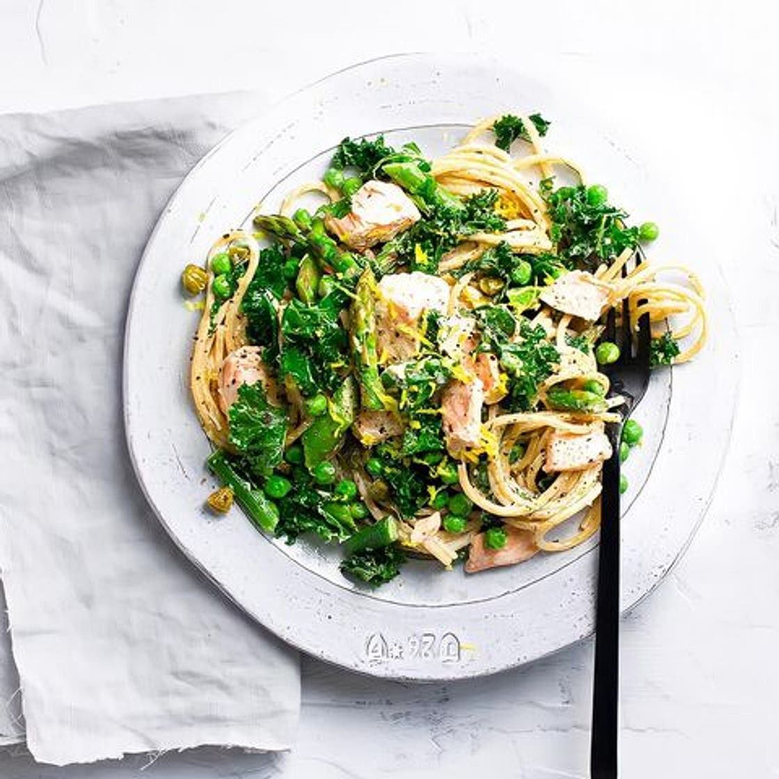 Lemony Salmon Pasta 🍝