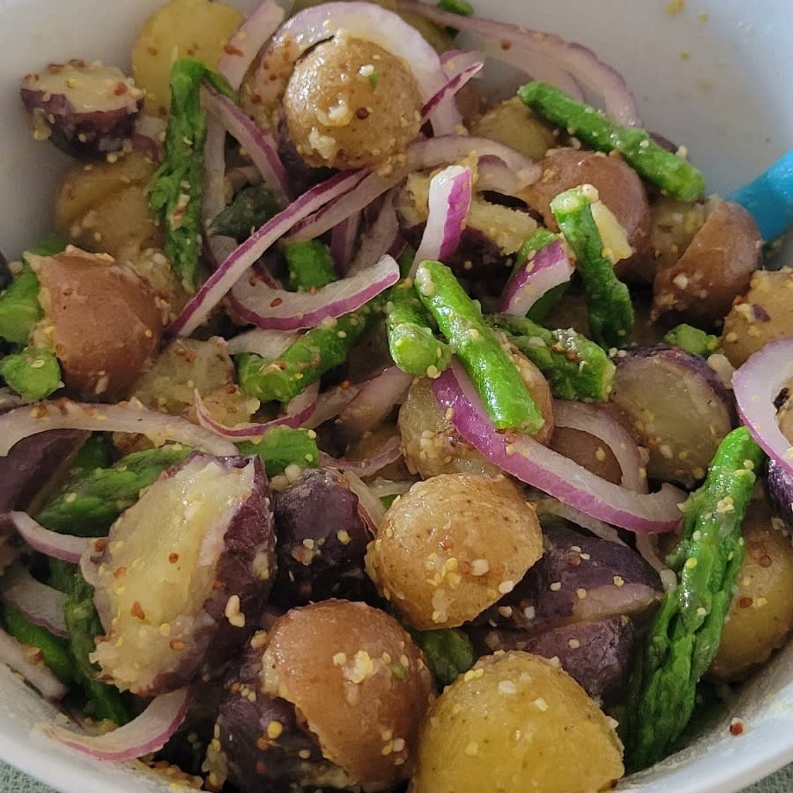 German-Inspired Warm Potato Salad with Asparagus