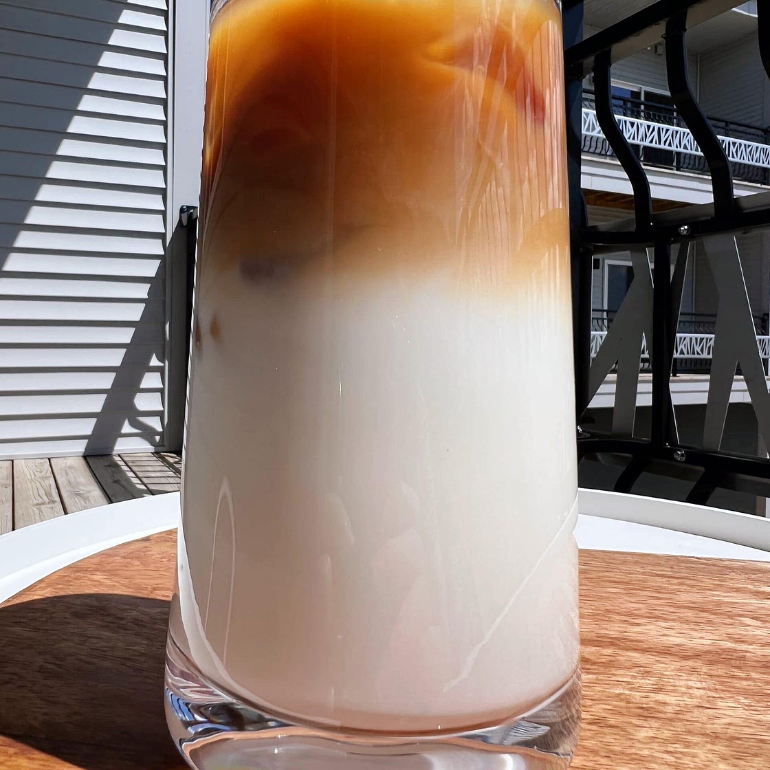 Iced latte with freeze distilled milk - Best Milk for Iced Coffee