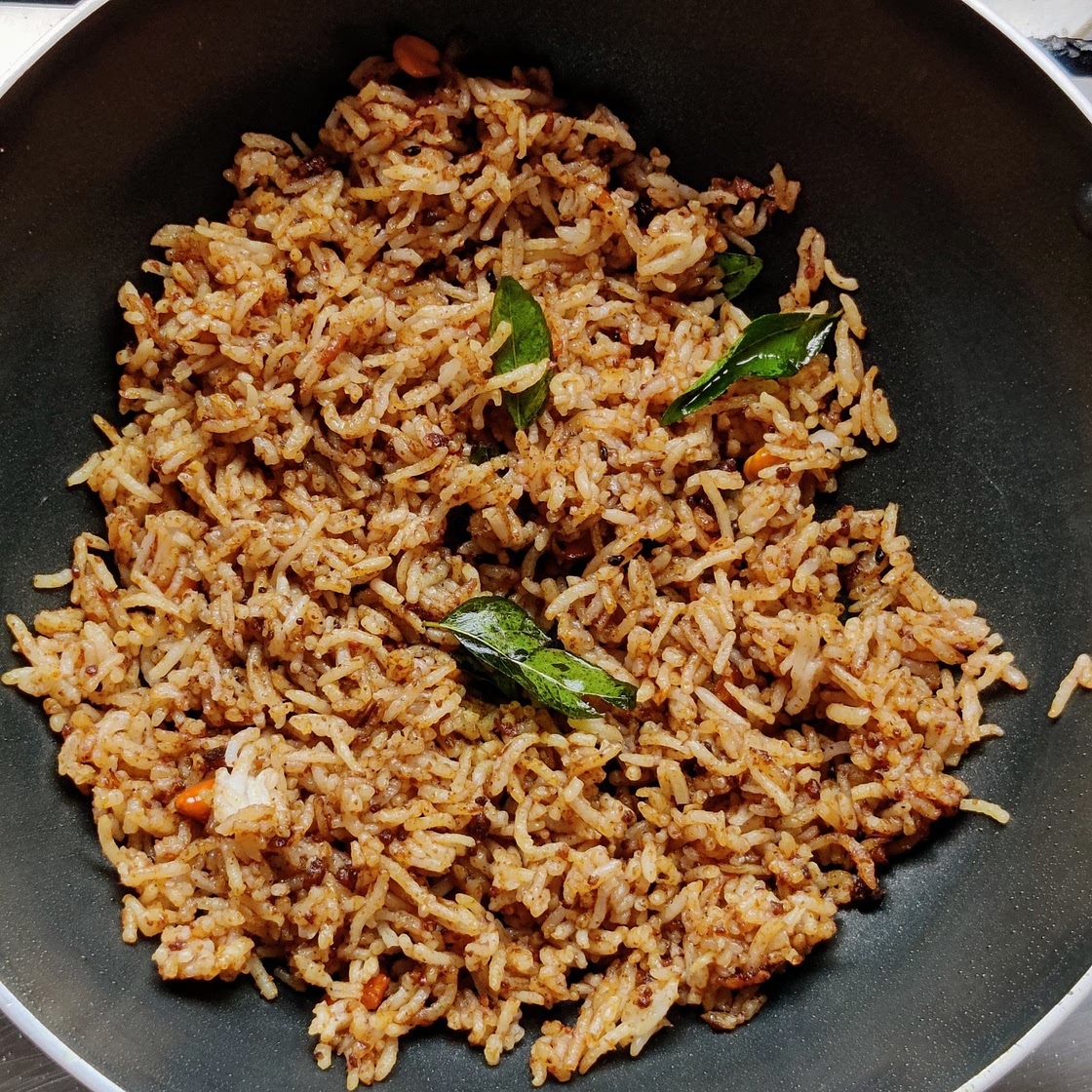 Puliogare rice (tamarind rice)