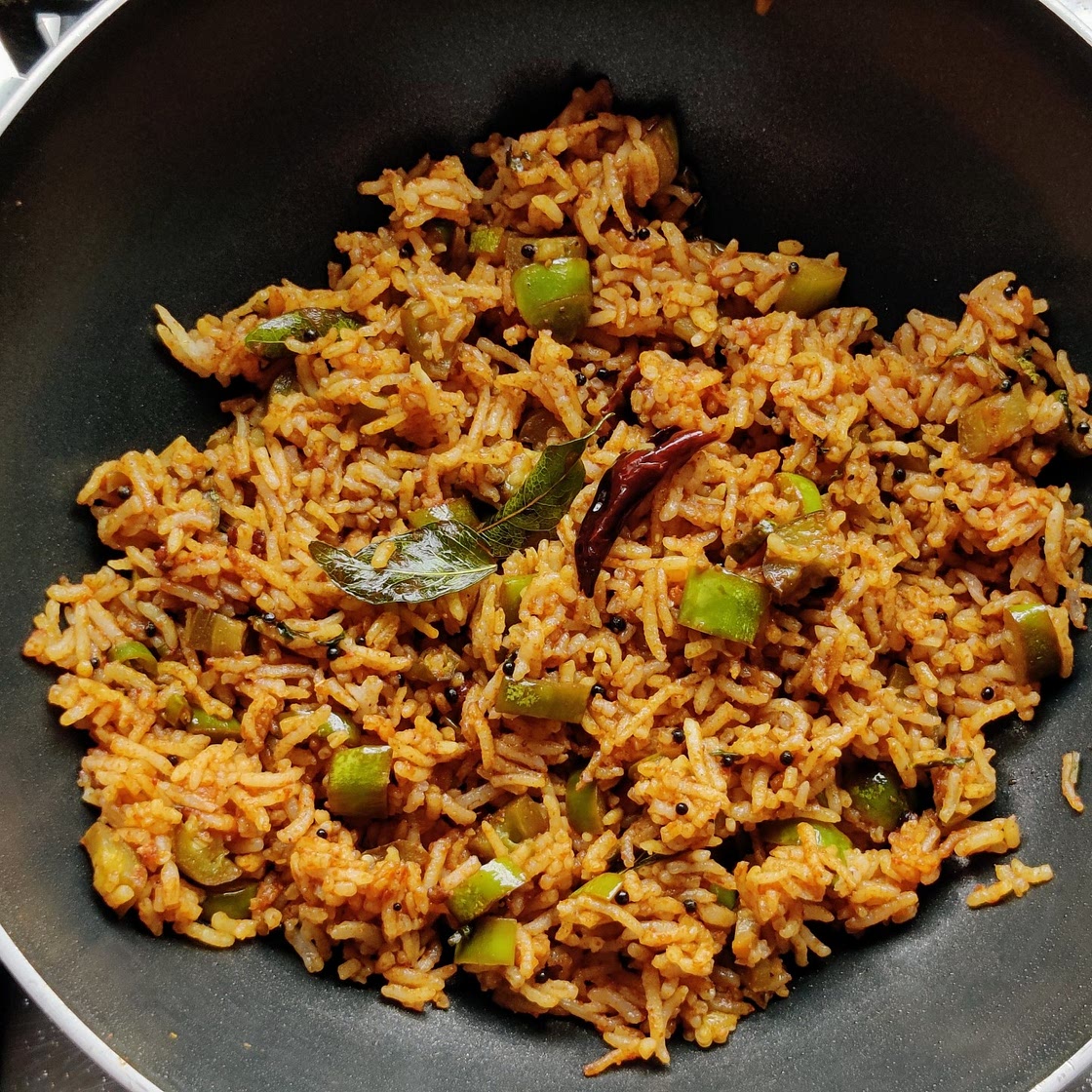 Vangi bhath (brinjal rice)