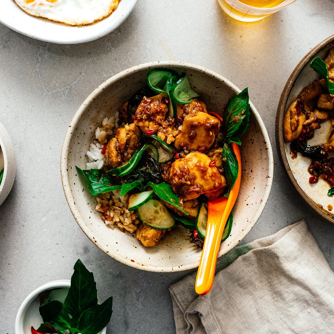 Thai Basil Chicken Recipe - Healthier