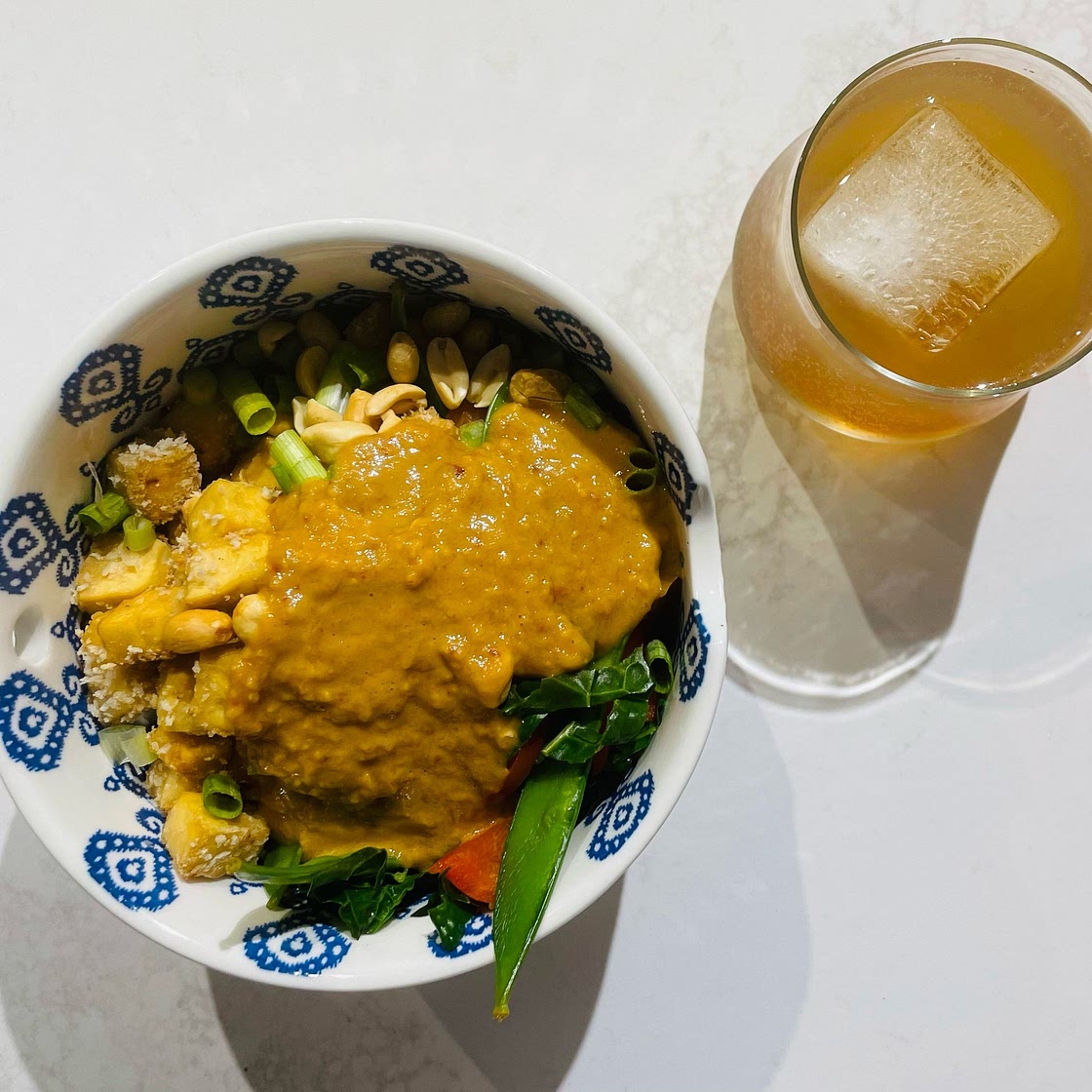 Crispy Baked Peanut Tofu Bowl