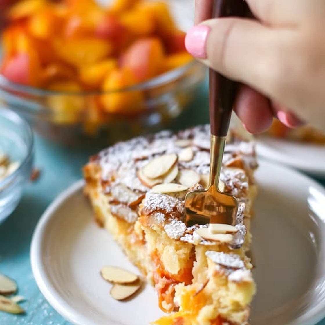 Dairy Free Peach Almond Cake