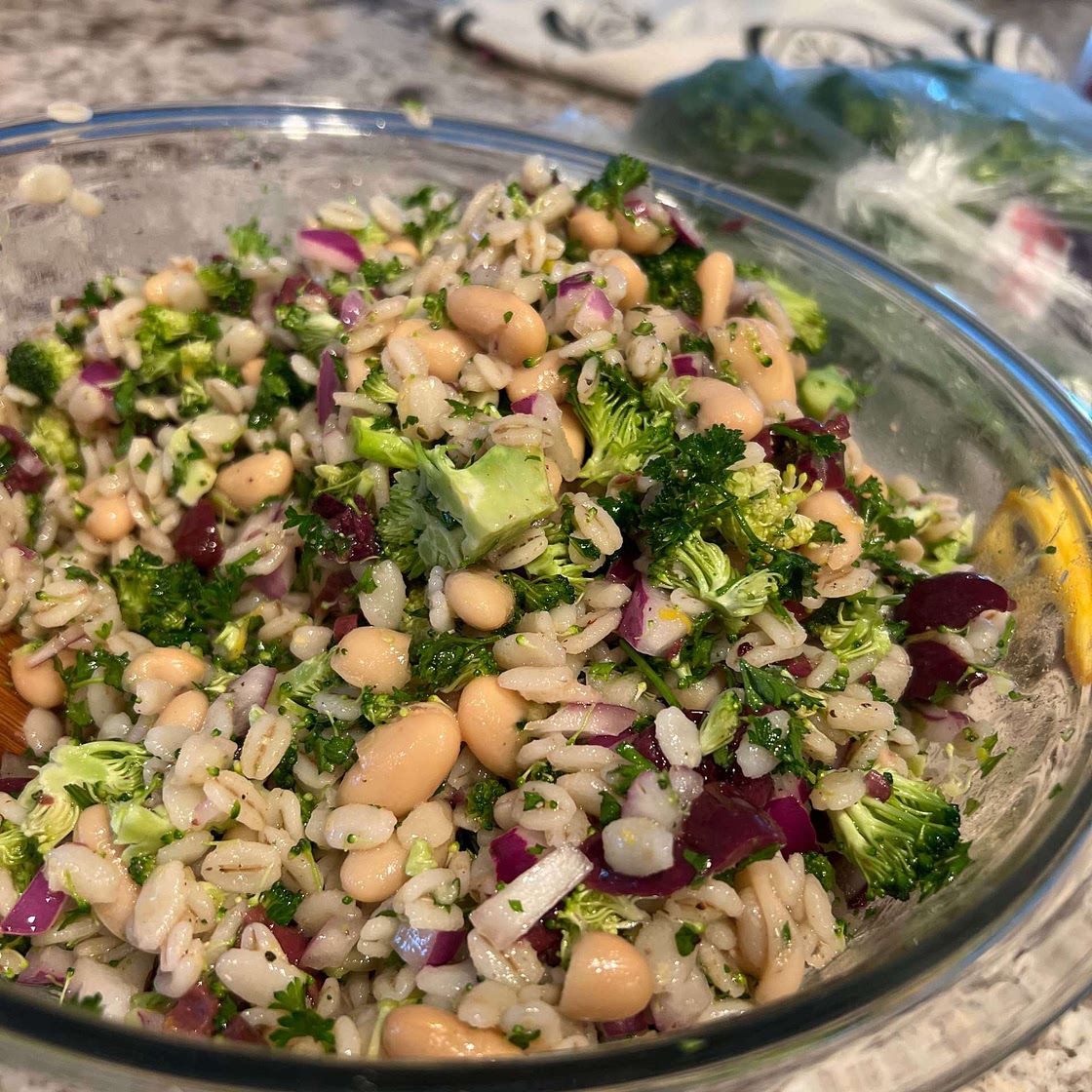 Lemony Broccoli, Barley and White Bean Salad